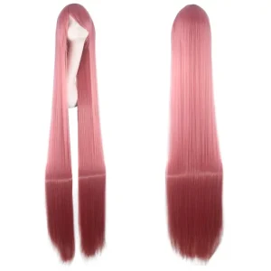 Wig Peruca Cosplay lisa longa 100cm 1 metro lisa Rosa (cópia)