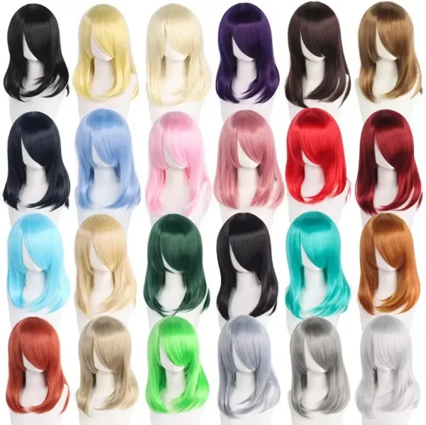 Peruca Wig Cosplay 40cm Média várias cores