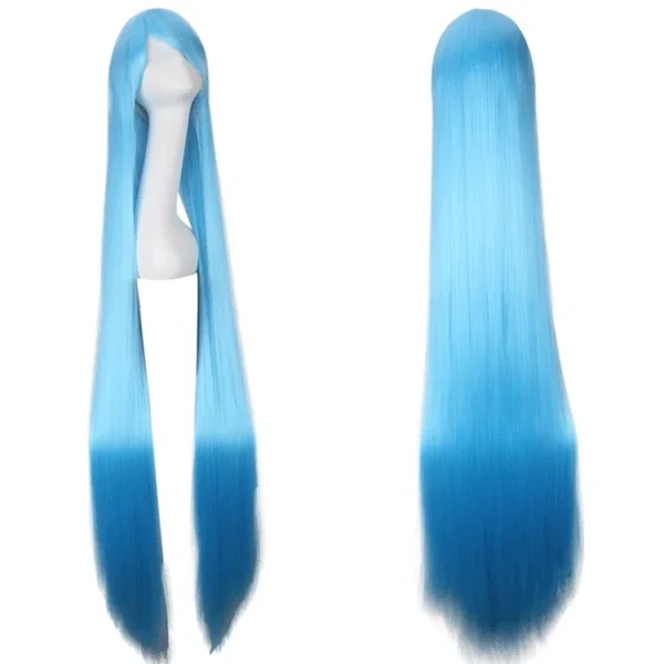 Wig Peruca Cosplay lisa longa 100cm 1 metro lisa Loira Amarela - Imagem 16