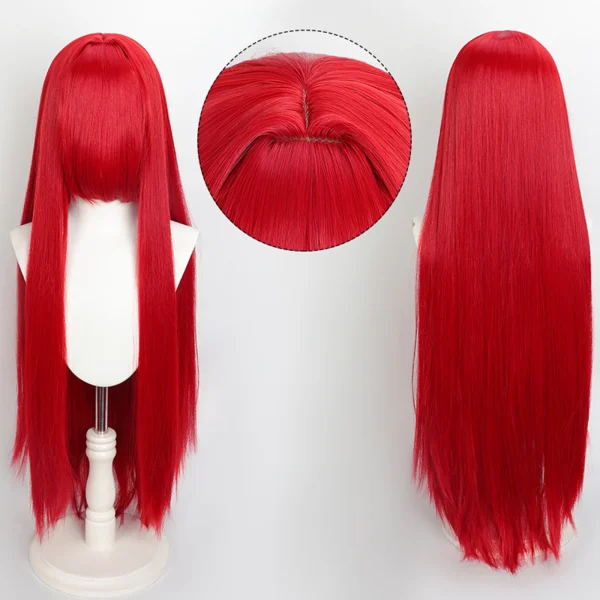 Peruca Cosplay Wig 80cm Longa e Lisa Cinza Prata - Imagem 17