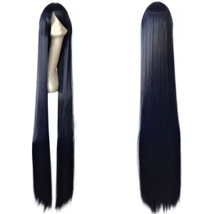 Wig Peruca Cosplay Preta lisa longa 100cm 1 metro lisa
