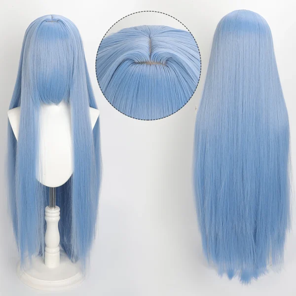 Peruca Cosplay Wig 80cm Longa e Lisa Cinza Prata - Imagem 3