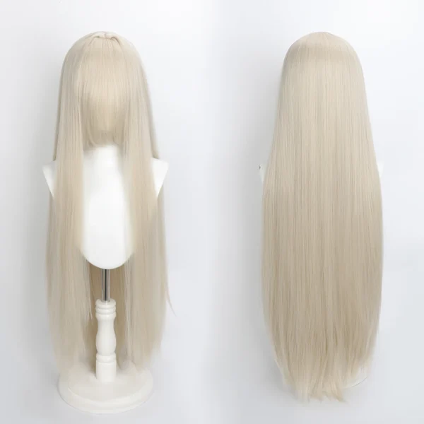 Peruca Cosplay Wig 80cm Longa e Lisa Cinza Prata - Imagem 24