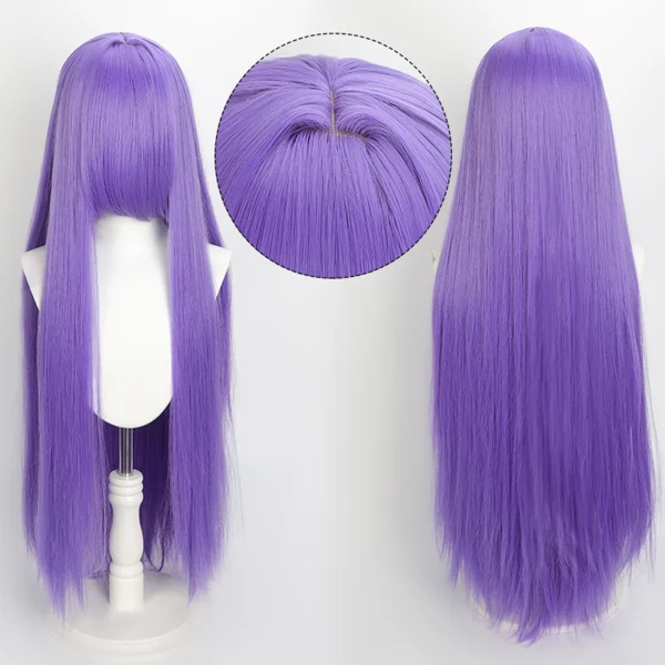 Peruca Cosplay Wig 80cm Longa e Lisa Cinza Prata - Imagem 2