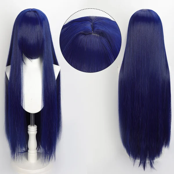 Peruca Cosplay Wig 80cm Longa e Lisa Cinza Prata - Imagem 14