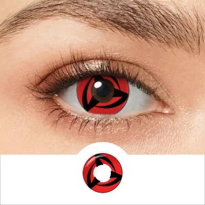 Lente de Contato Sharingan Mangekyou Kakashi Cosplay JeweLens 14.5mm – SEM GRAU