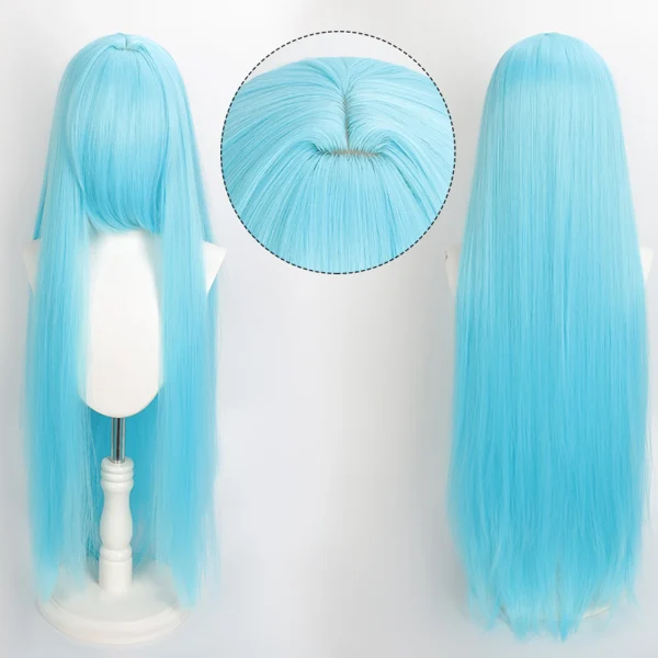 Peruca Cosplay Wig 80cm Longa e Lisa Cinza Prata - Imagem 31