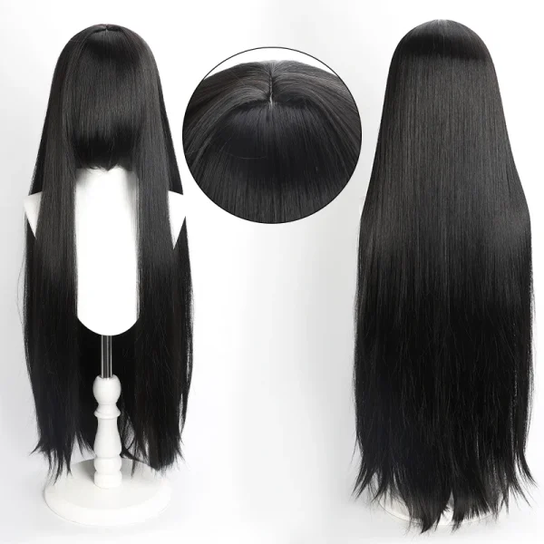 Peruca Cosplay Wig 80cm Longa e Lisa Cinza Prata - Imagem 18