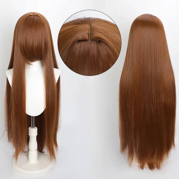 Peruca Cosplay Wig 80cm Longa e Lisa Cinza Prata - Imagem 21