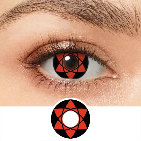Lente de Contato Sharingan Mangekyou Sasuke Cosplay - Imagem 3