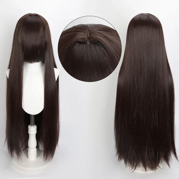 Peruca Cosplay Wig 80cm Longa e Lisa Cinza Prata - Imagem 19