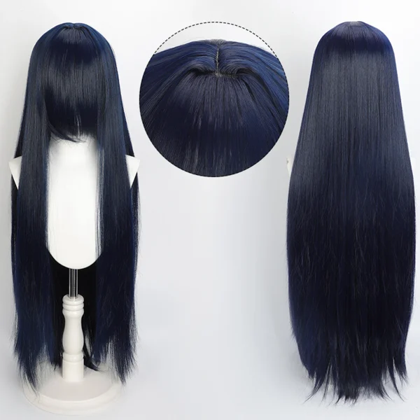 Peruca Cosplay Wig 80cm Longa e Lisa Cinza Prata - Imagem 6