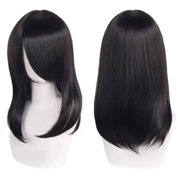 Peruca Wig Cosplay 40cm Média Preta - Imagem 28