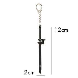 Chaveiro com miniatura da espada preta Elucidator, de Sword Art Online, com 12 cm