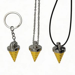 Core Drill do Simon de Gurren Lagann em metal nas versões chaveiro, colar de corrente e colar de cordão preto