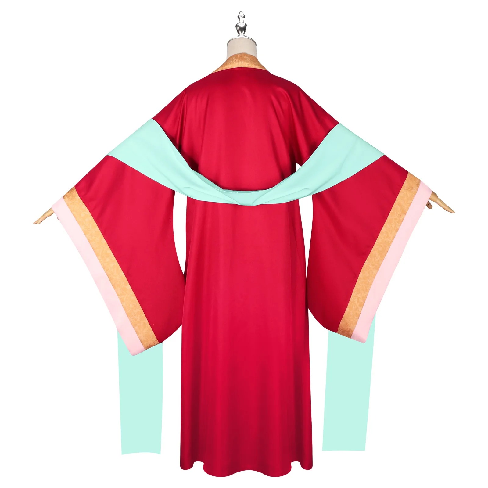 Costas do traje da Yuye, casaco vermelho com manto verde-água, Diários de uma Apotecária