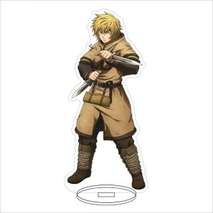 Display de acrílico do Thorfinn, de Vinland Saga, em corpo inteiro com adaga e base transparente