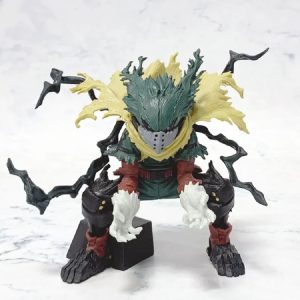 Figure do Deku vigilante, de My Hero Academia, de frente com capa amarela e base preta