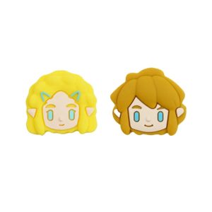 Duas capas de silicone para analógico, uma da Princesa Zelda e outra do Link, em estilo fofo