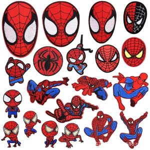 Vinte patches bordados do Homem-Aranha, da Marvel, com máscaras, versões chibi e poses