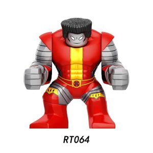 Mini figura grande do Colossus, dos X-Men da Marvel, com uniforme vermelho e amarelo e braços de aço