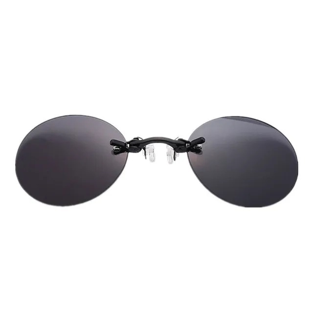 Óculos estilo Morpheus de Matrix com lente preta e presilha de metal