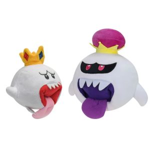 Pelúcias do fantasma Boo de Super Mario: King Boo com coroa, Boo comum e Boo azul com laços