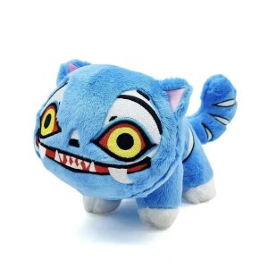Pelúcia do Derpy, tigre azul de quatro patas com olhos amarelos e listras bordadas, de Guerreiras do K-Pop
