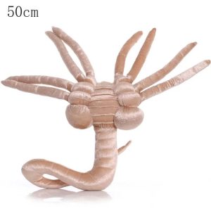 Pelúcia bege do facehugger de Alien com oito patas longas, vista de cima