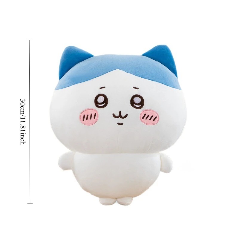 Pelúcia do Hachiware de Chiikawa com 30 cm de altura, em fundo branco