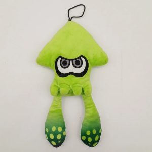 Pelúcia da lula Inkling verde-limão de Splatoon, com olhos grandes e tentáculos degradê