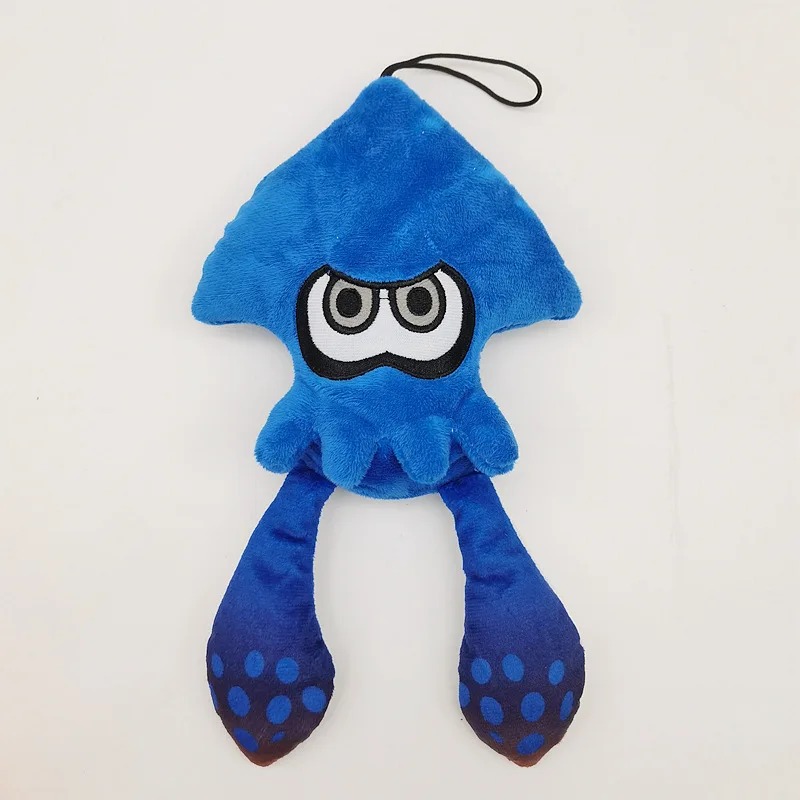 Pelúcia da lula Inkling azul de Splatoon com cordinha para pendurar