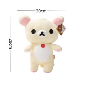 Pelúcia da Korilakkuma, ursa branca do Rilakkuma, de pé, com 28 cm de altura e 20 cm de largura