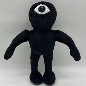 Pelúcia preta de um olho só e braços longos, monstro do jogo Doors, do Roblox