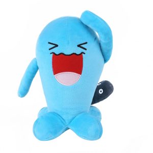 Pelúcia do Wobbuffet, de Pokémon, de 20 cm, azul com boca aberta e rosto sorridente, fundo branco