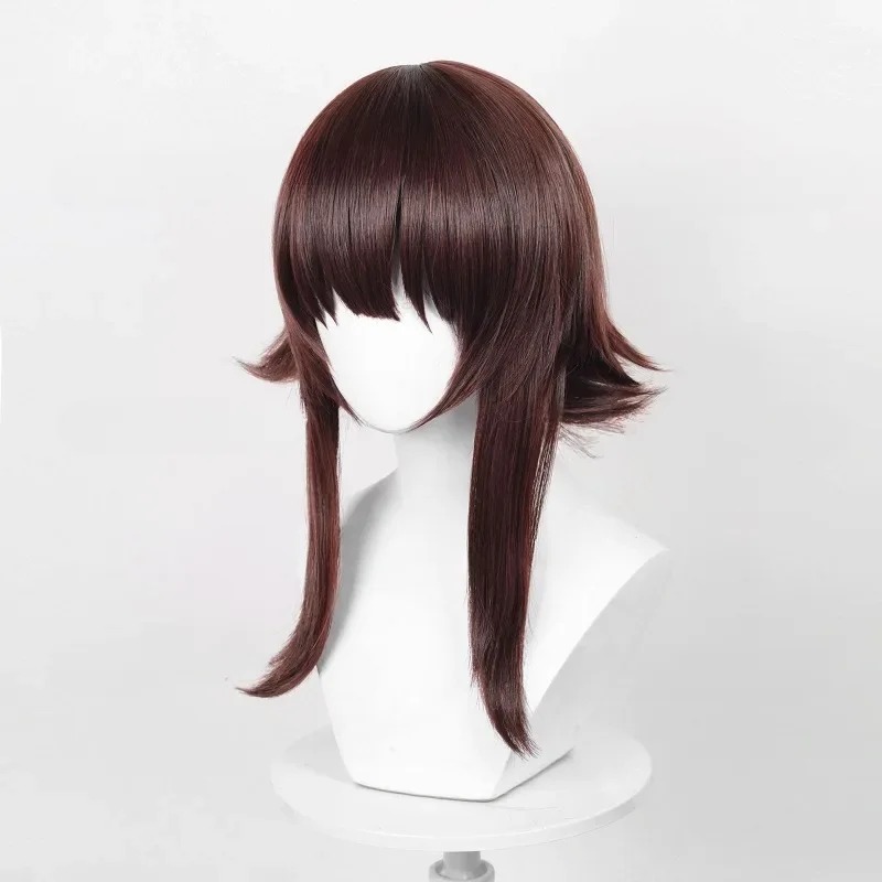 Peruca da Megumin, de KonoSuba, vista em três quartos com mechas laterais compridas