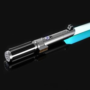 Sabre de luz estilo Anakin, de Star Wars, com cabo de metal e lâmina azul acesa