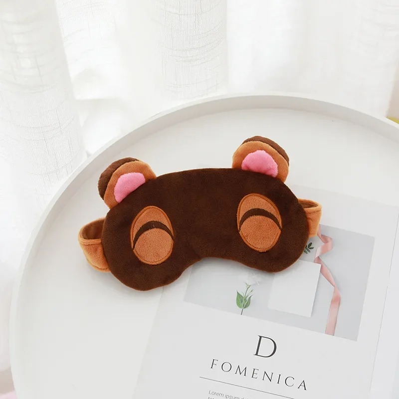Tapa-olhos do Tom Nook com olhos fechados e orelhas rosadas, de Animal Crossing
